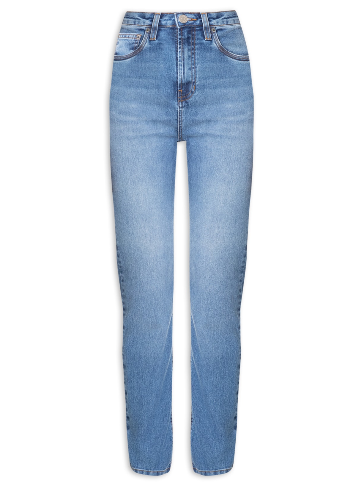 Calça Feminina Jeans Skinny Basic High Stoned - Azul