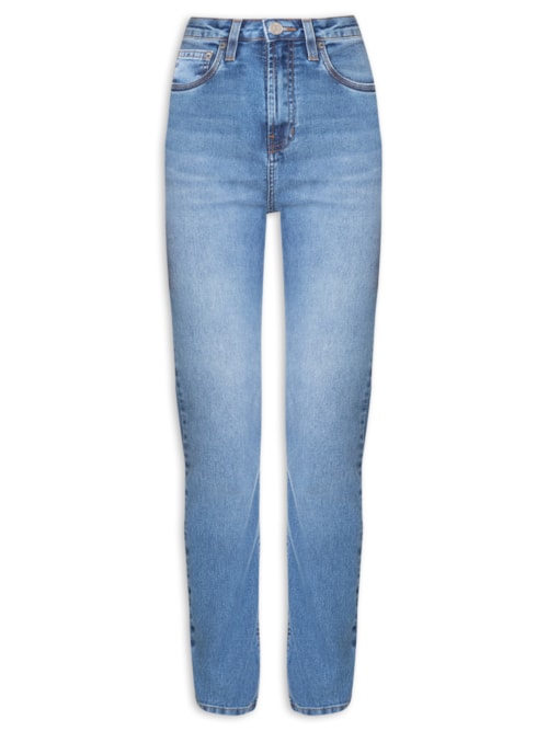 Calça Feminina Jeans Skinny Basic High Stoned - Azul