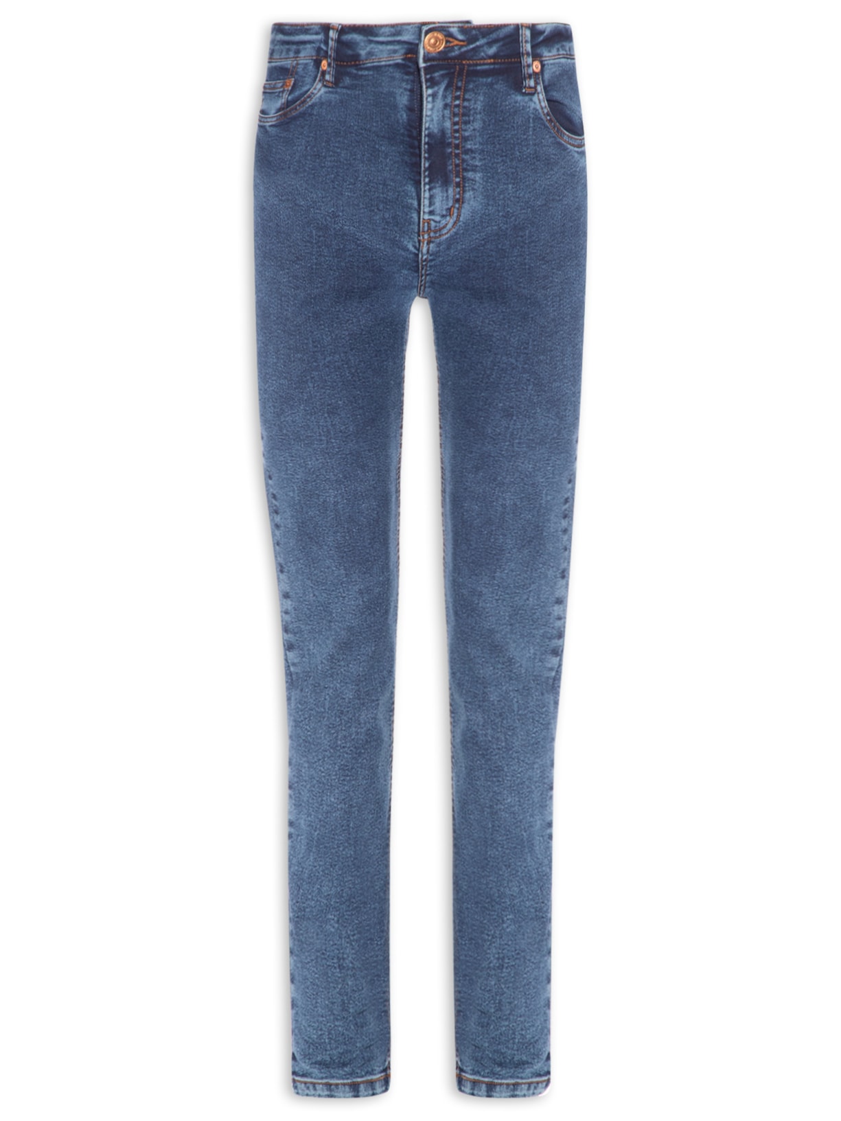 Calça Feminina Jeans Skinny Basic Midi - Azul