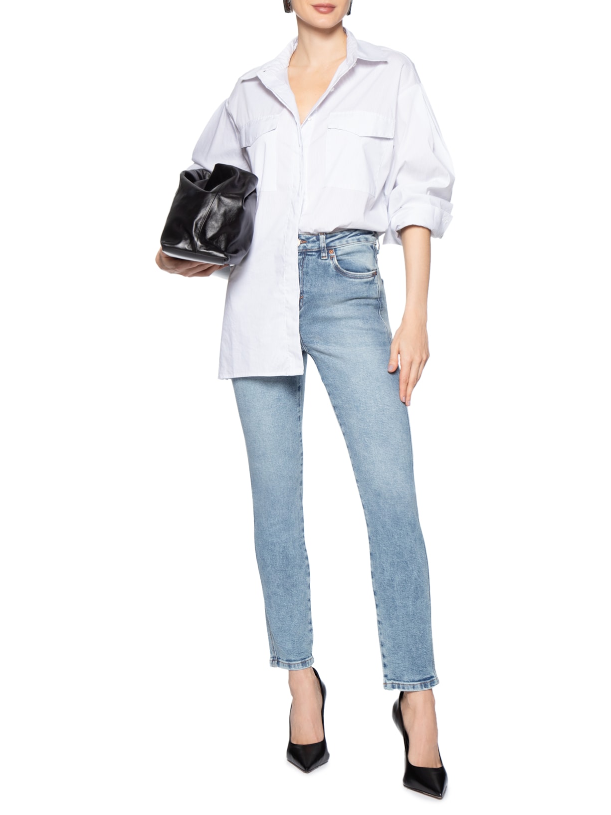 Calça Feminina Jeans Skinny Basic Midi Azul Animale Jeans