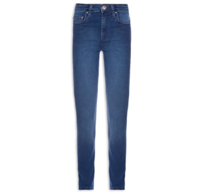 Calça Feminina Jeans Skinny Basic Midi Blue Inten - Azul