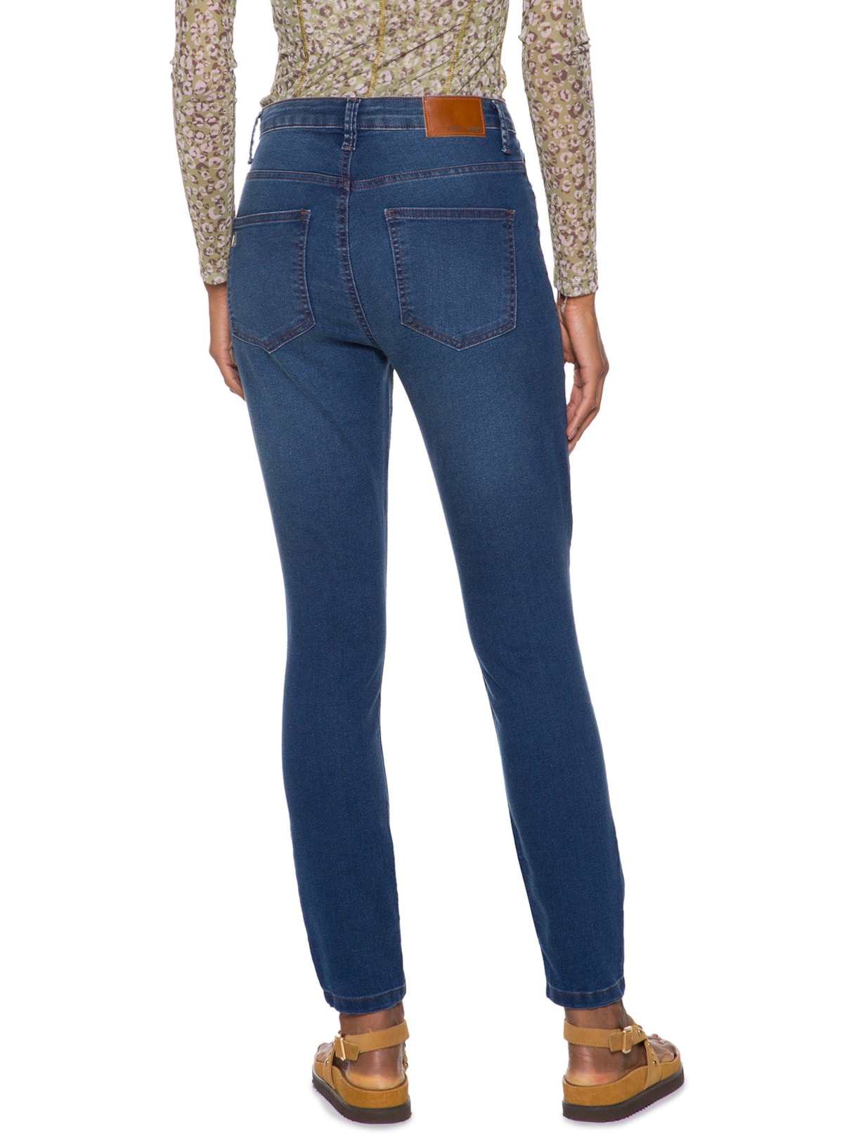 Calça Feminina Jeans Skinny Basic Midi Blue Inten Azul Animale Jeans