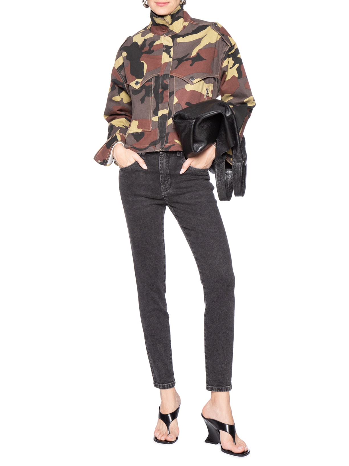 Calça Feminina Jeans Skinny Basic Midi Preto Animale Jeans