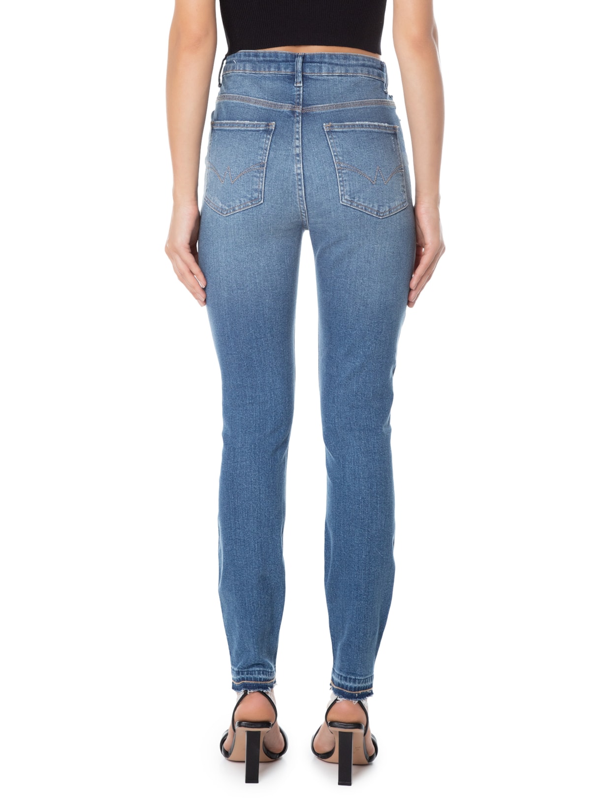 Calça Feminina Jeans Skinny High Rasgos Azul Animale
