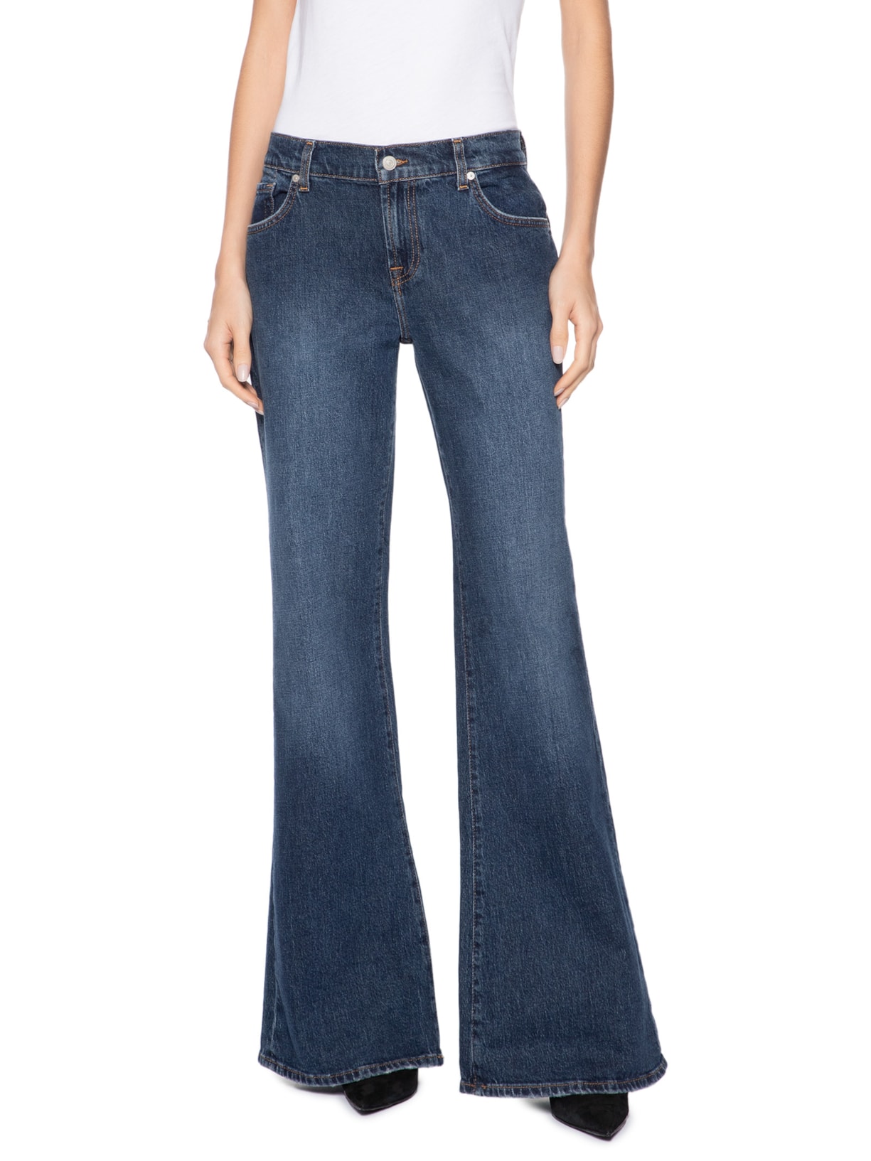 Calça Feminina Jeans Spencer Flare Radar Azul 7 For All Mankind
