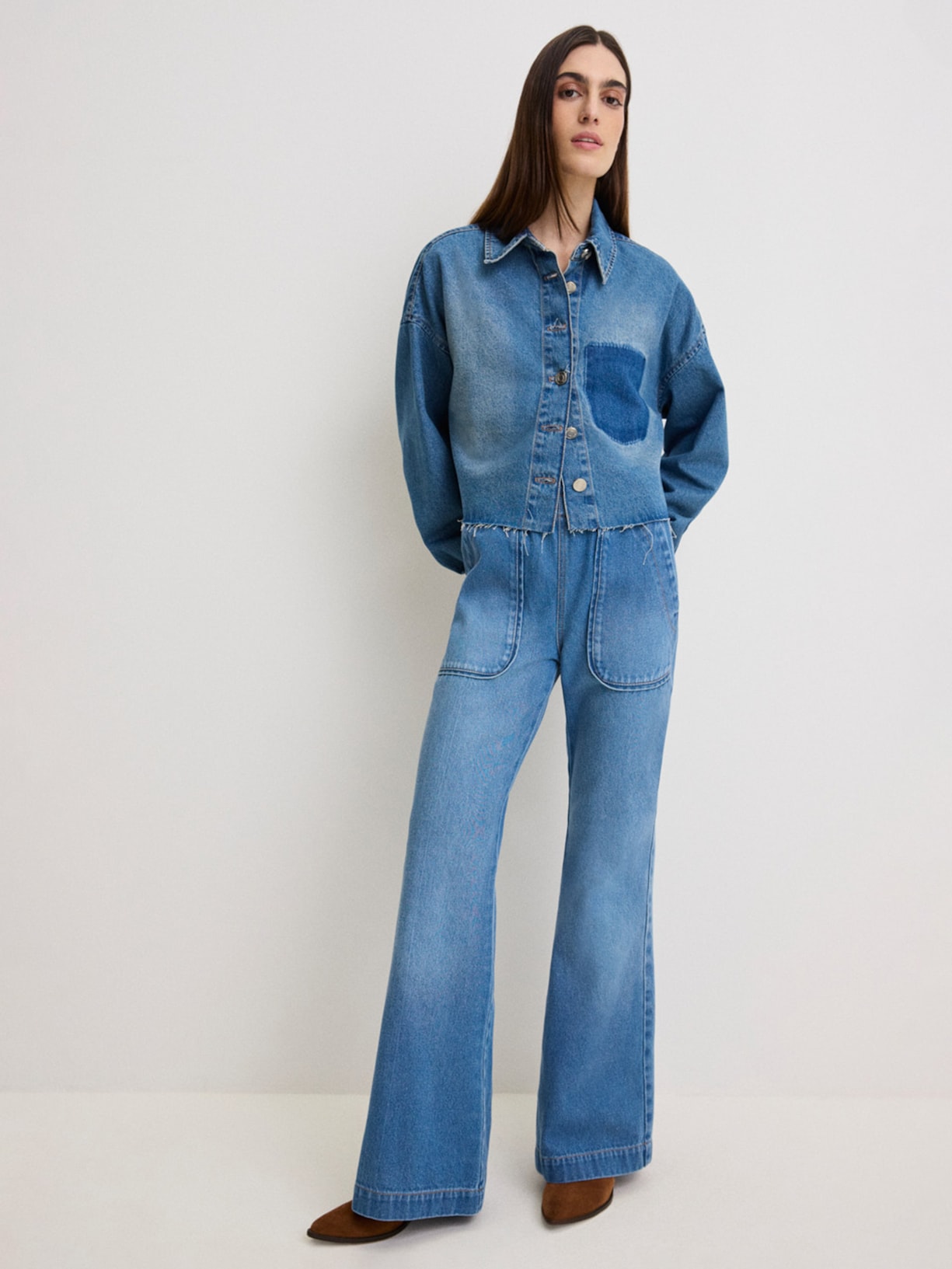 Calça Feminina Jeans Spot Flare I26 Azul Mixed