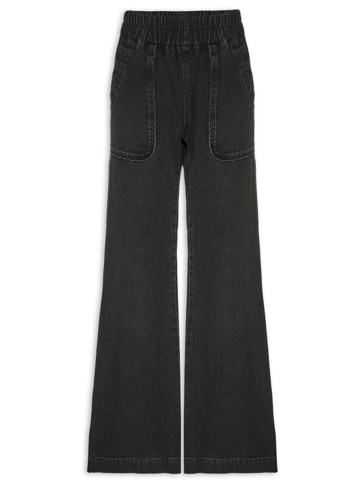 Calça Feminina Jeans Spot Flare - Preto