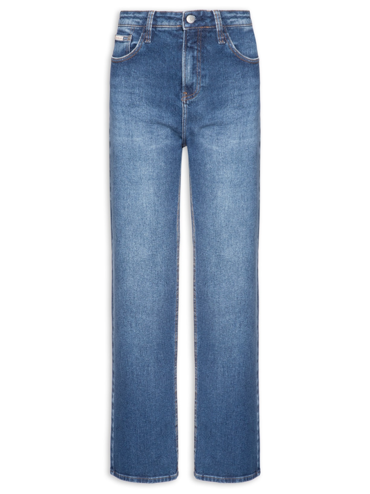 Calça Feminina Jeans Straight 5 Pockets Azul Calvin Klein Jeans