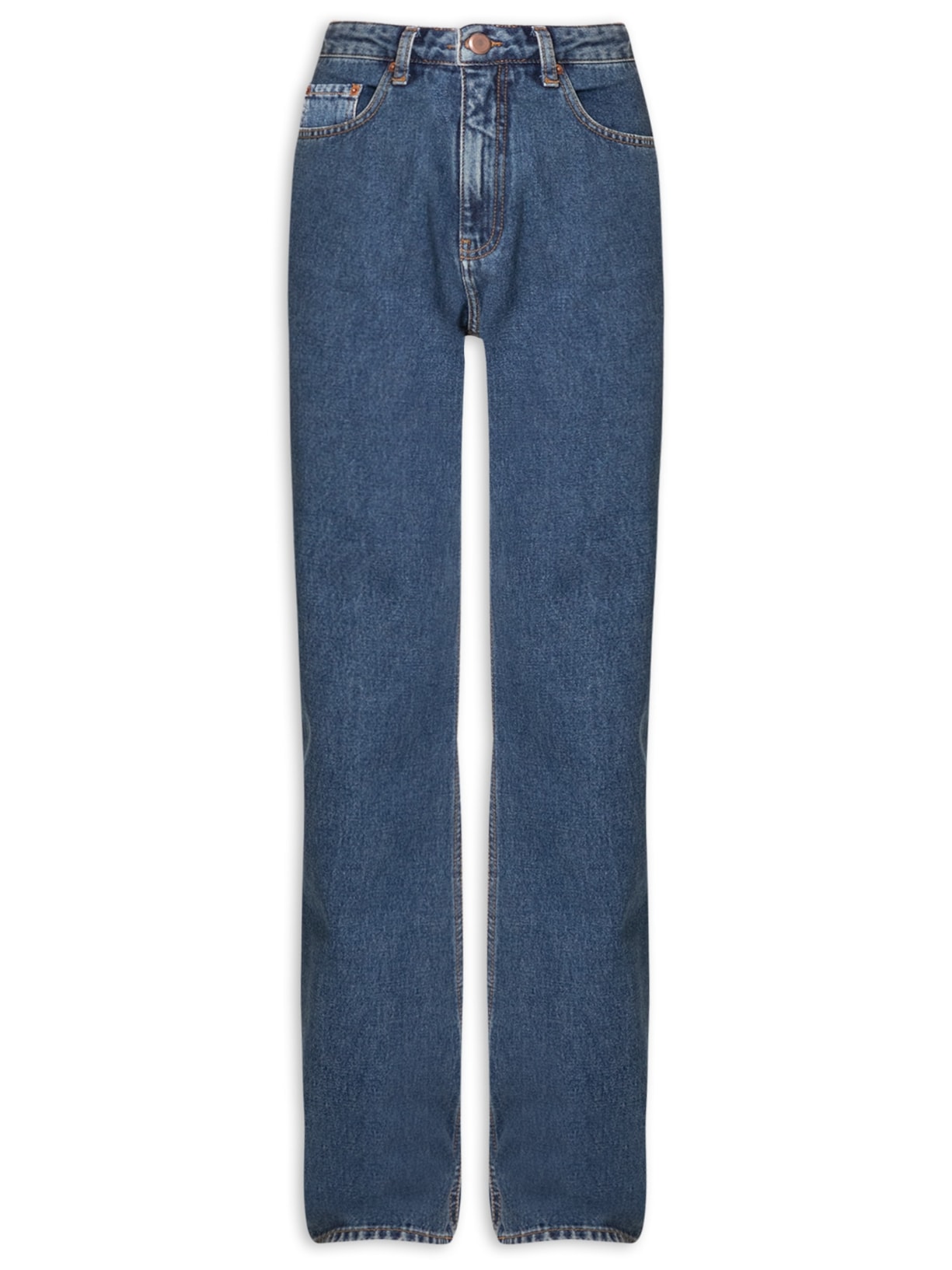 Calça Feminina Jeans Straight - Azul