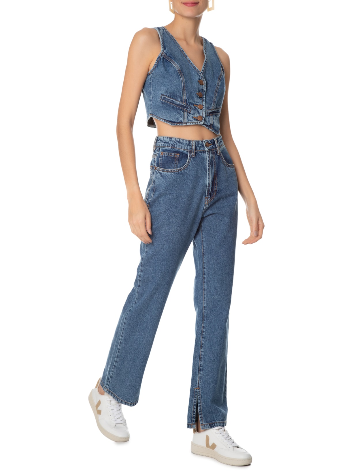 Calça Feminina Jeans Vintage Azul Dress To