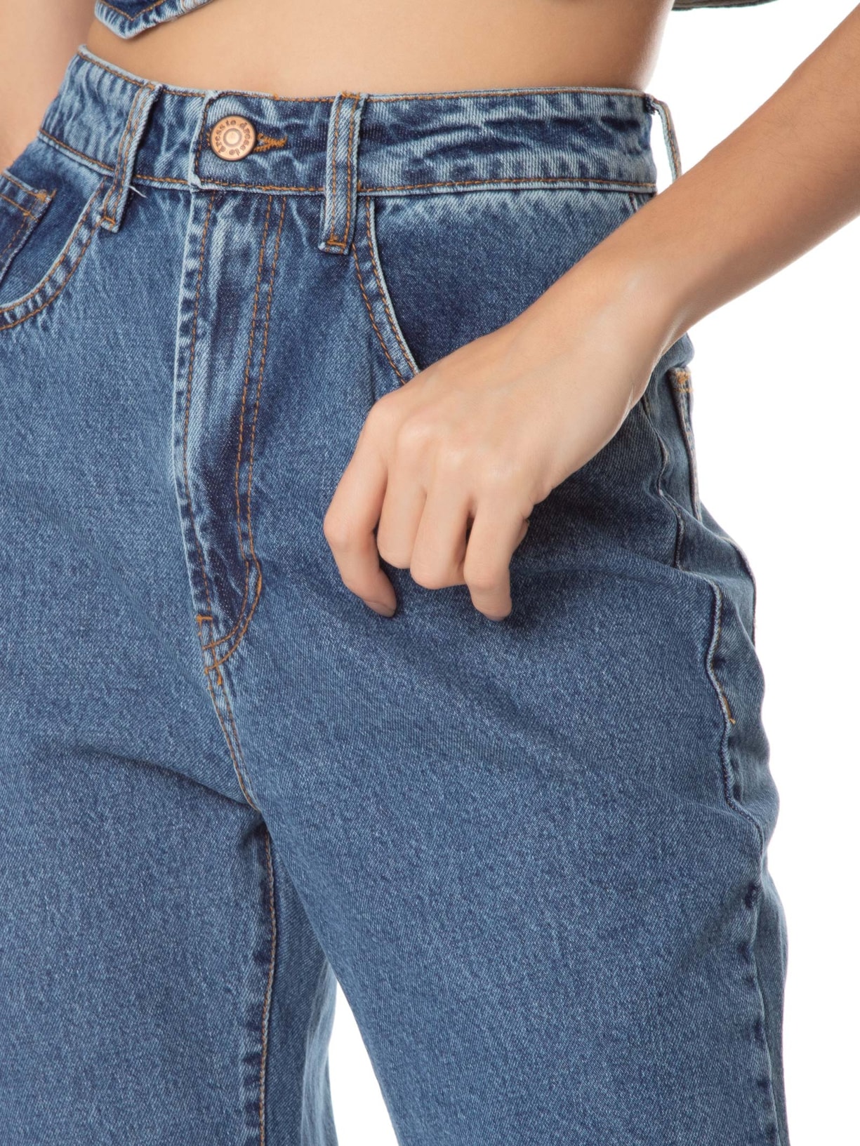 Calça Feminina Jeans Vintage Azul Dress To