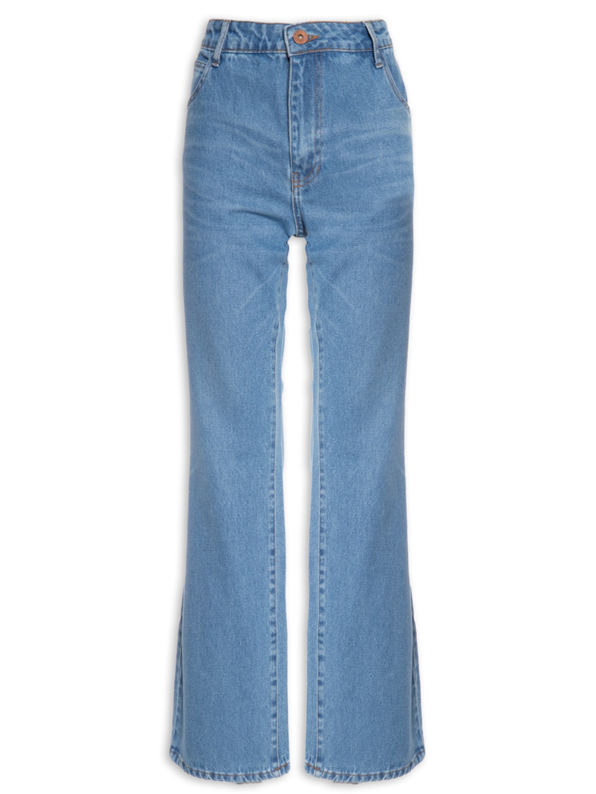 Calça Feminina Jeans Wide Bolso - Azul