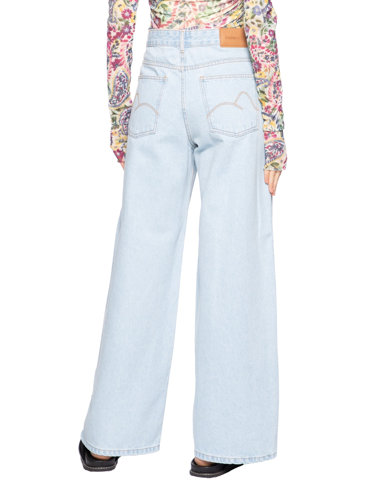 Calça Feminina Jeans Wide Faver – Azul Farm