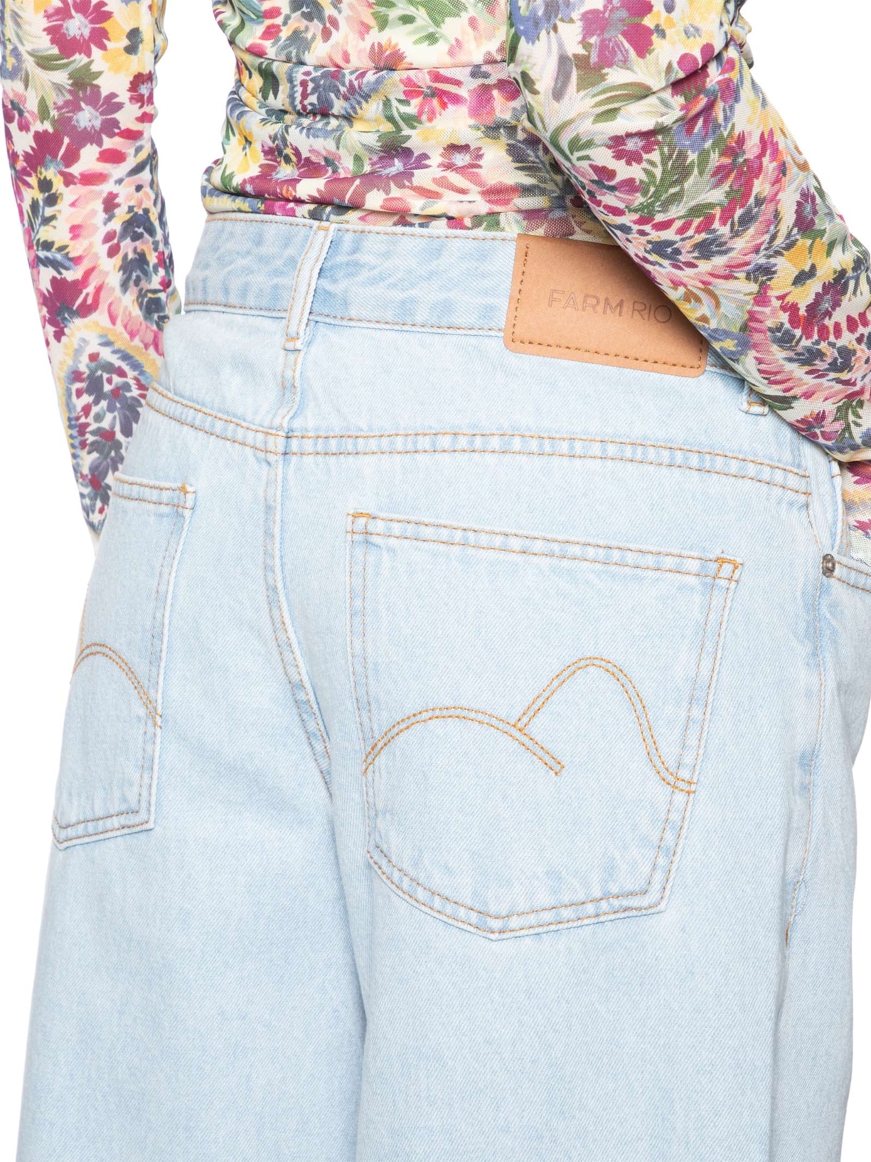 Calça Feminina Jeans Wide Faver – Azul Farm