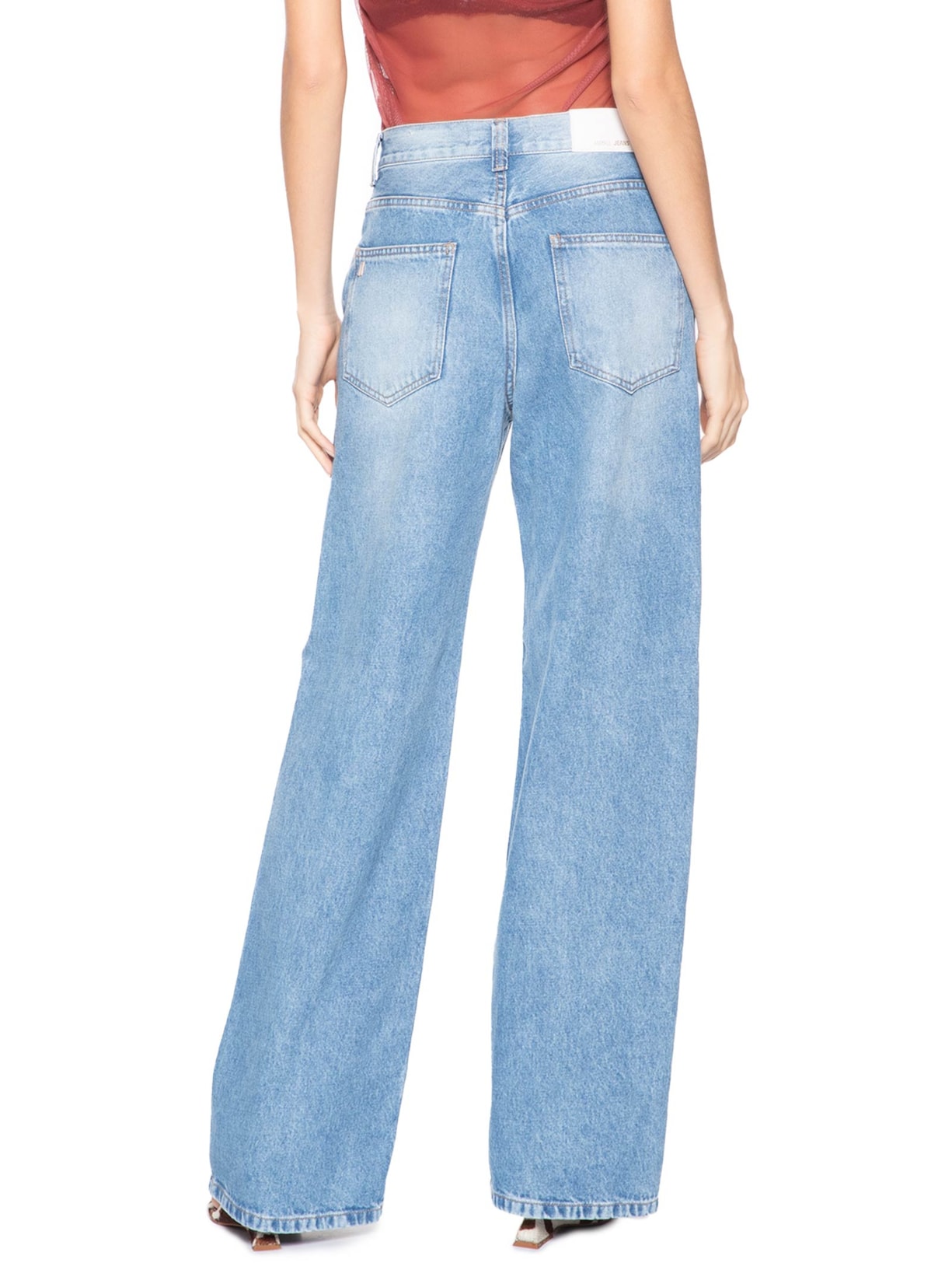 Calça Feminina Jeans Wide Leg Azul Animale Jeans