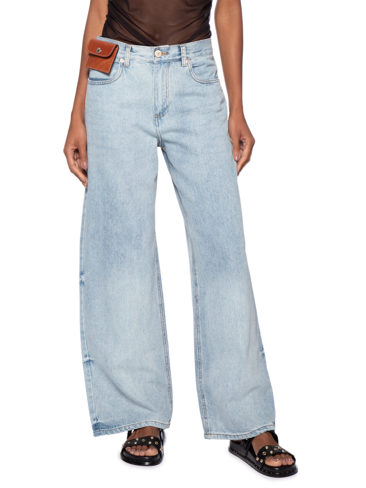 Calça Feminina Jeans Wide Leg Azul Animale Jeans