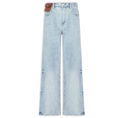Calça Feminina Jeans Wide Leg - Azul