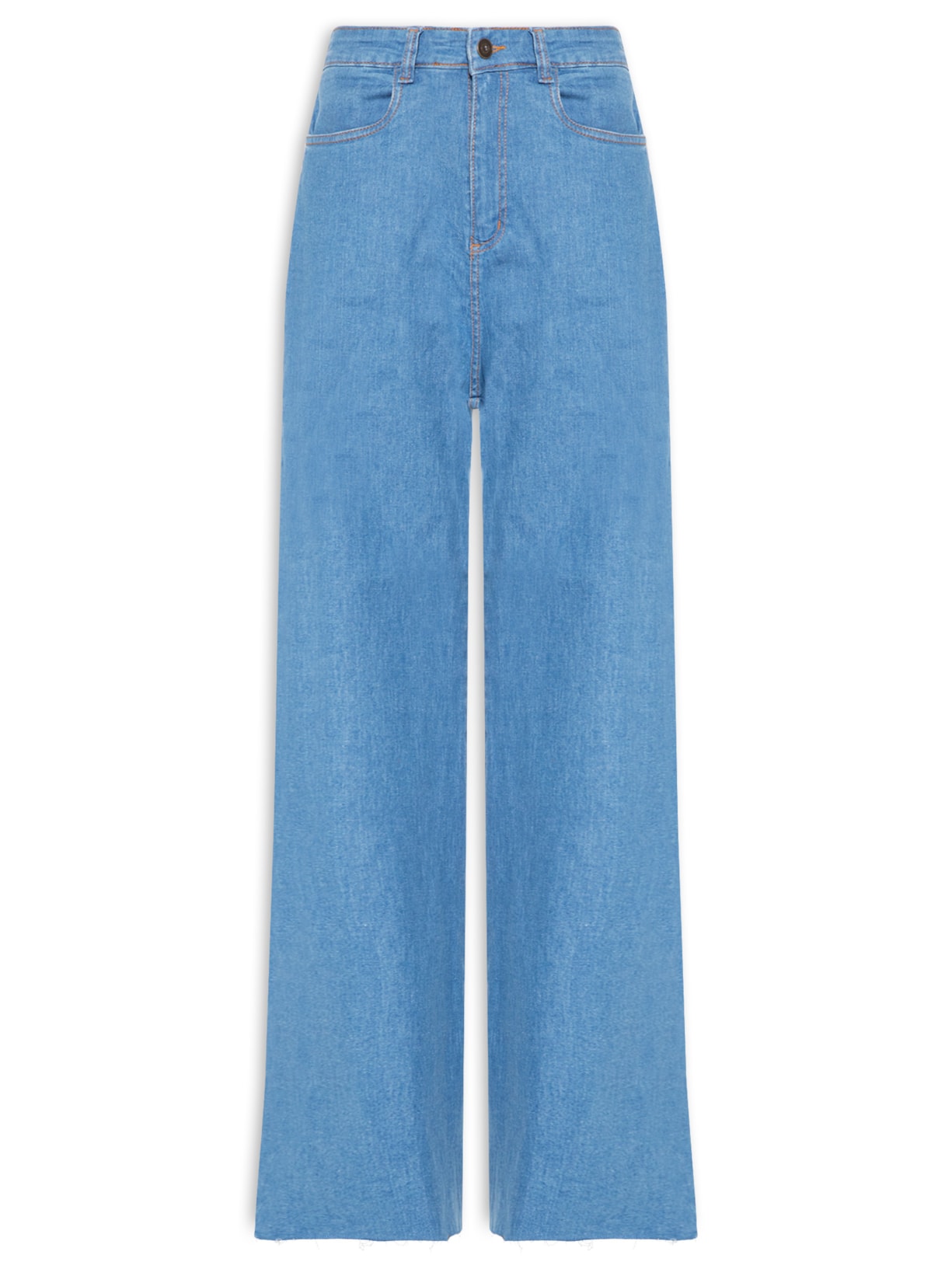 Calça Feminina Jeans Wide Leg Azul Market 33