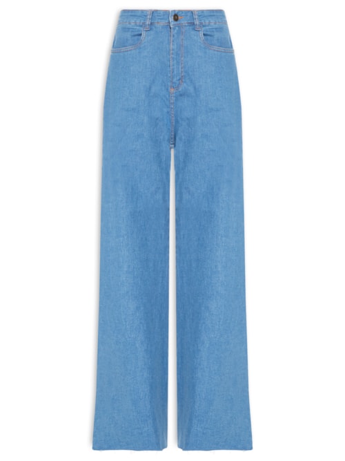 Calça Feminina Jeans Wide Leg - Azul