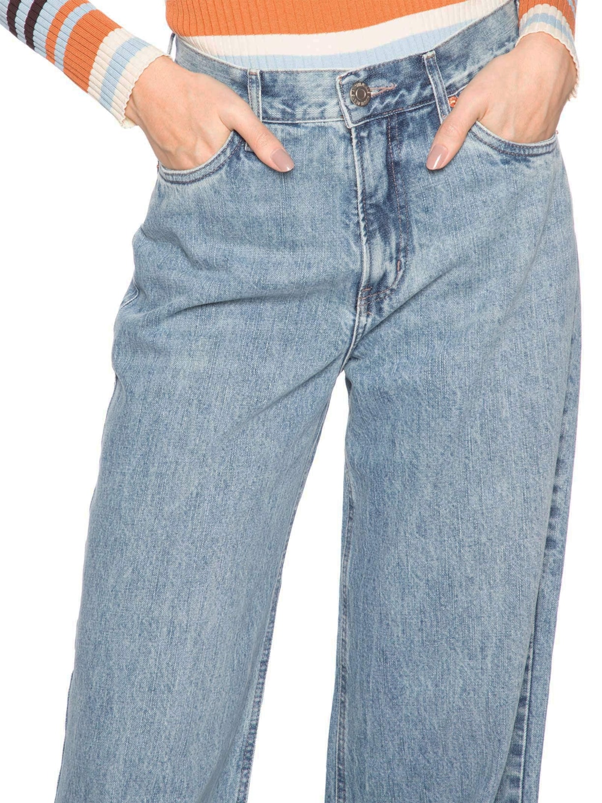 Calça Feminina Jeans Wide Leg Copenhague New B Azul Animale Jeans