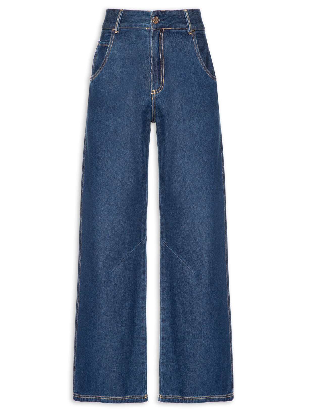 Calça Feminina Jeans Wide Leg Light Denim - Azul