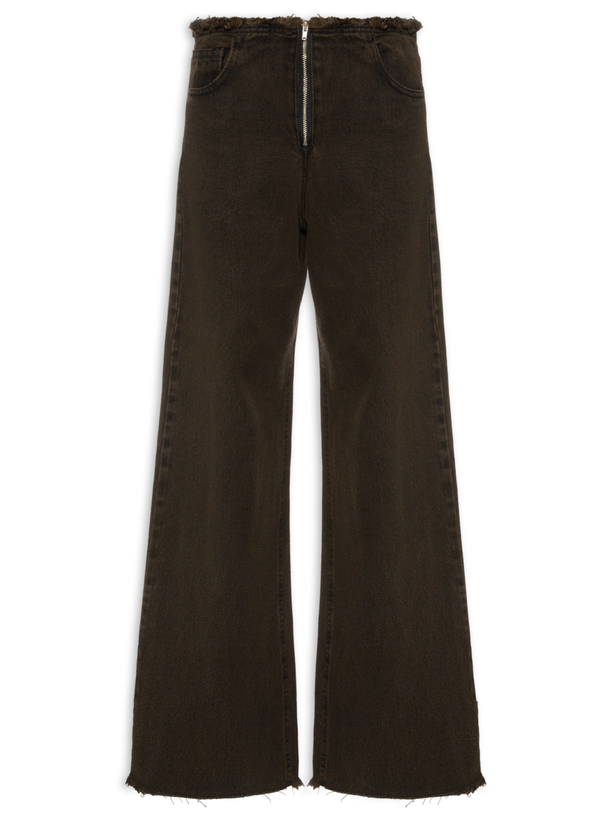 Calça Feminina Jeans Wide Leg - Marrom