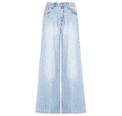 Calça Feminina Jeans Wide Leg Nesgas - Azul