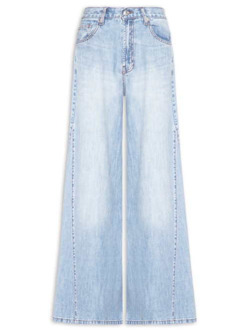 Calça Feminina Jeans Wide Leg Nesgas - Azul