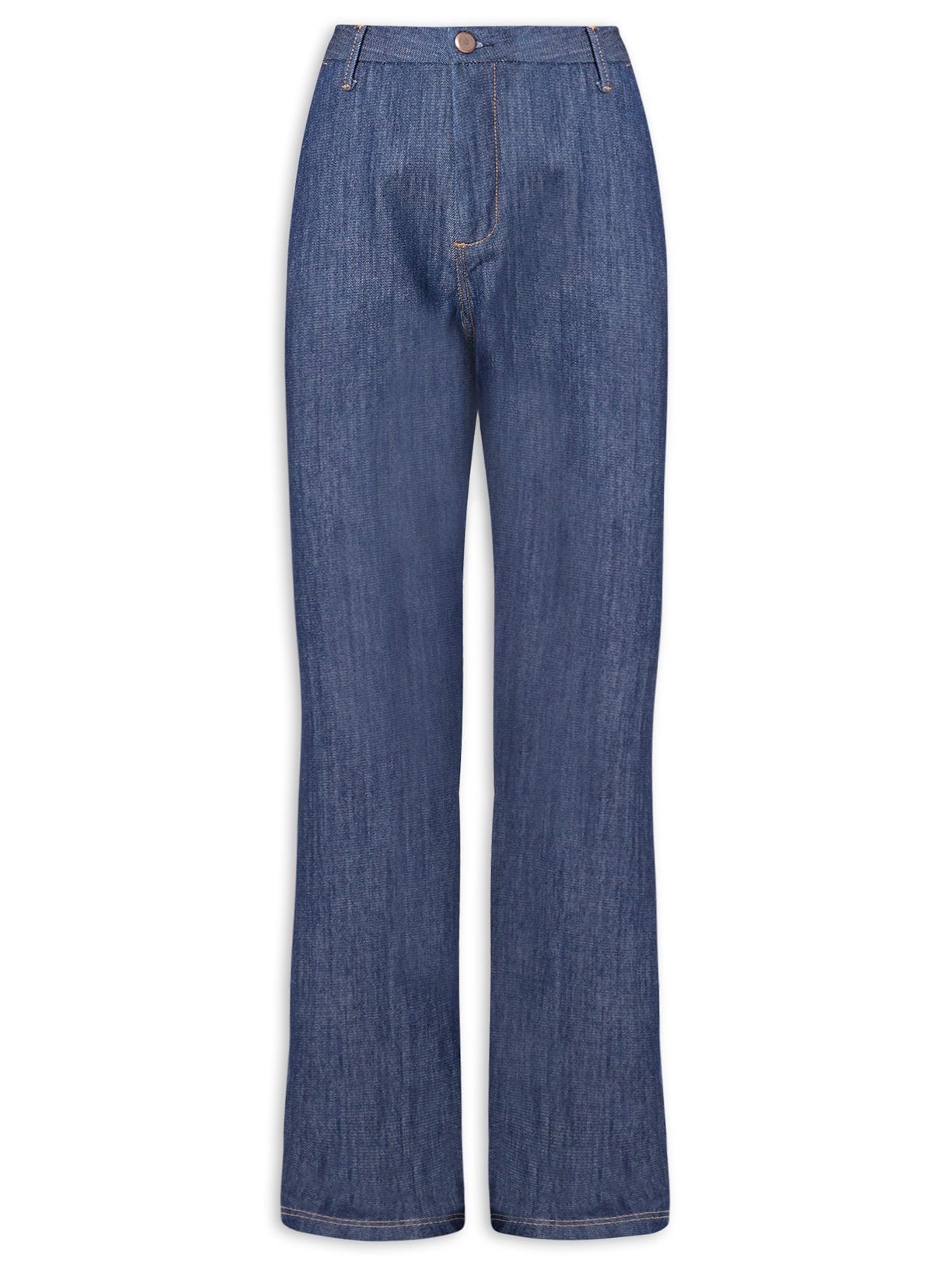 Calça Feminina Jeans Wide Leg Raw Denim - Azul