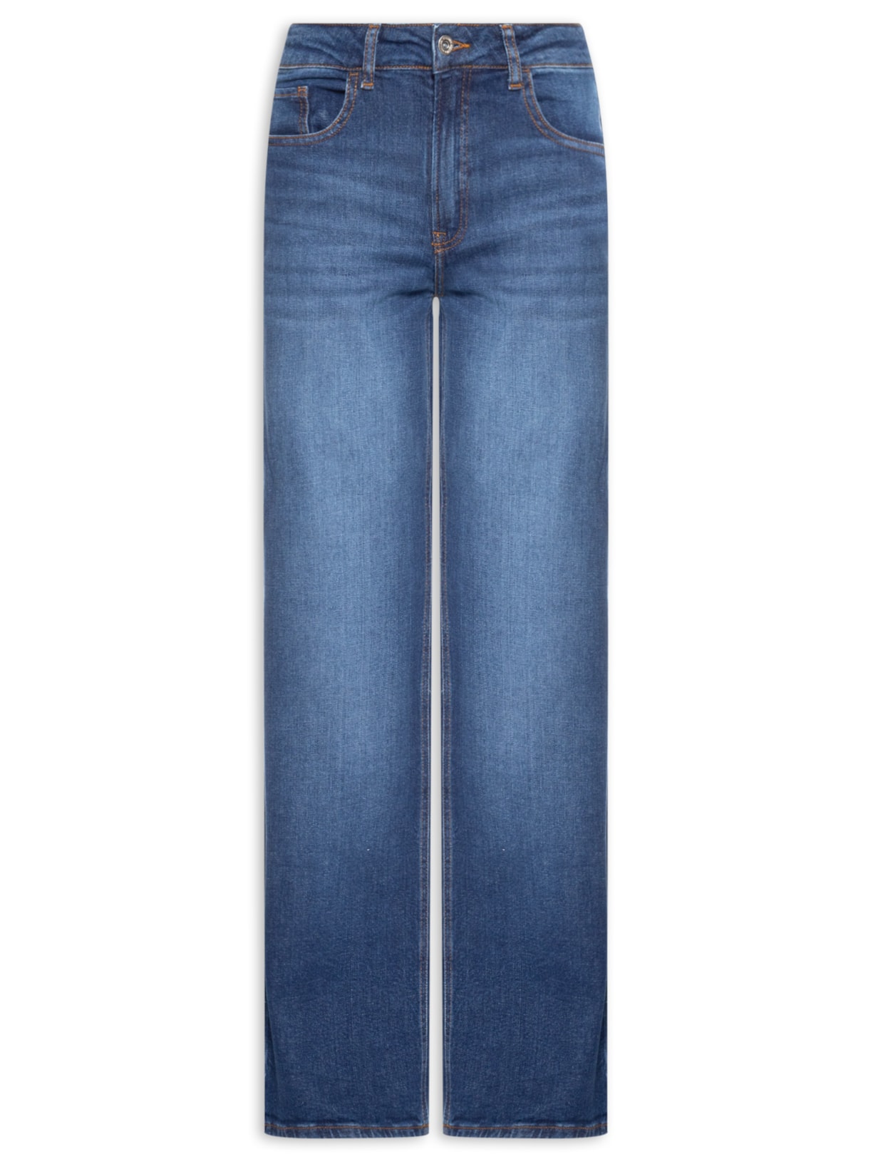 Calça Feminina Jeans Wide Slim Five Pockets - Azul