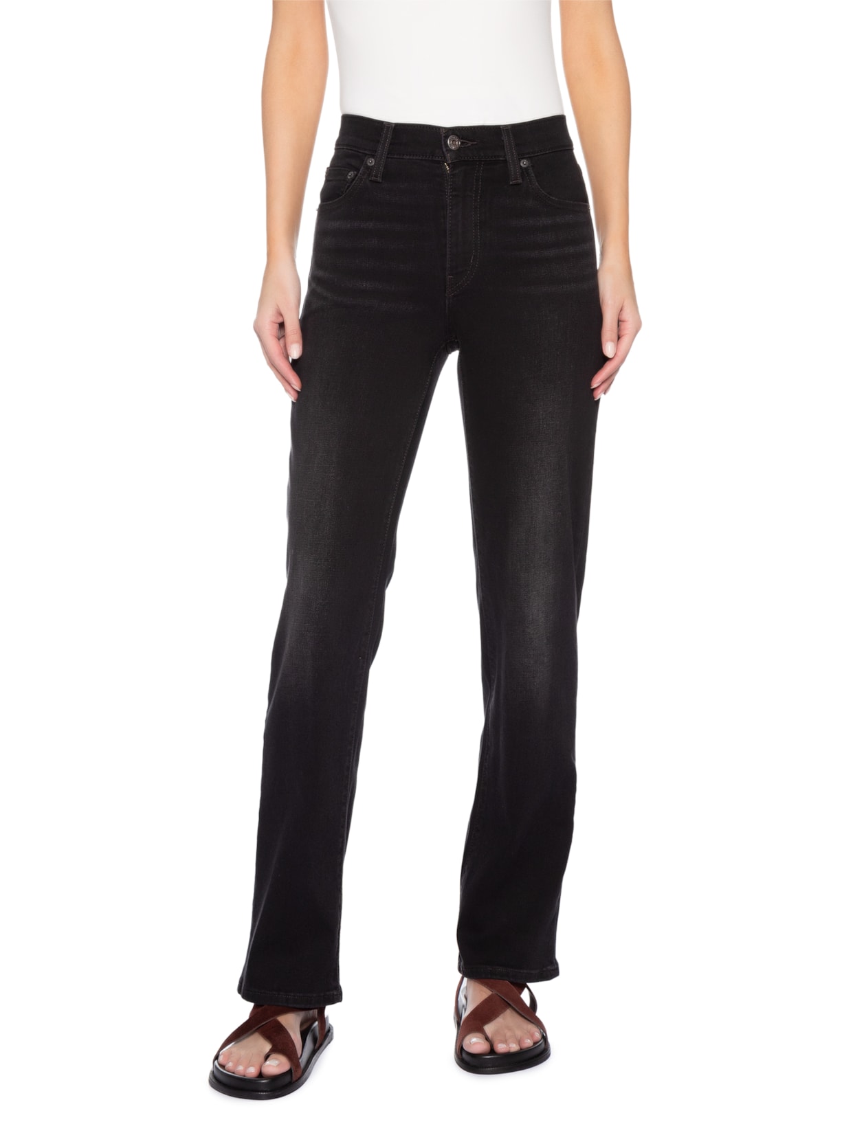 Calça Feminina Jeans ® 723 High Rise Straight Preto Levi's