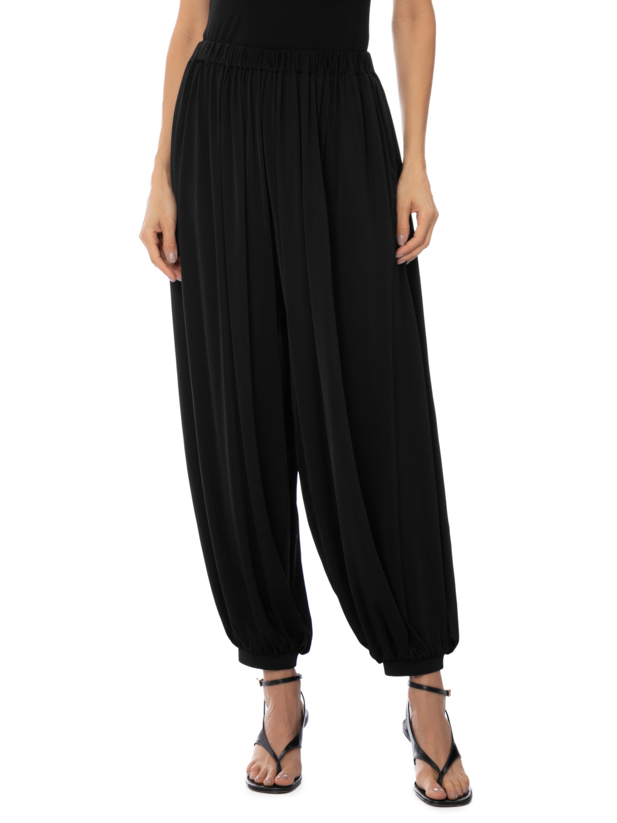 Calça Feminina Jersey Baloon Preto Andrea Marques
