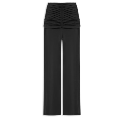 Calça Feminina Jersey Franzida - Preto