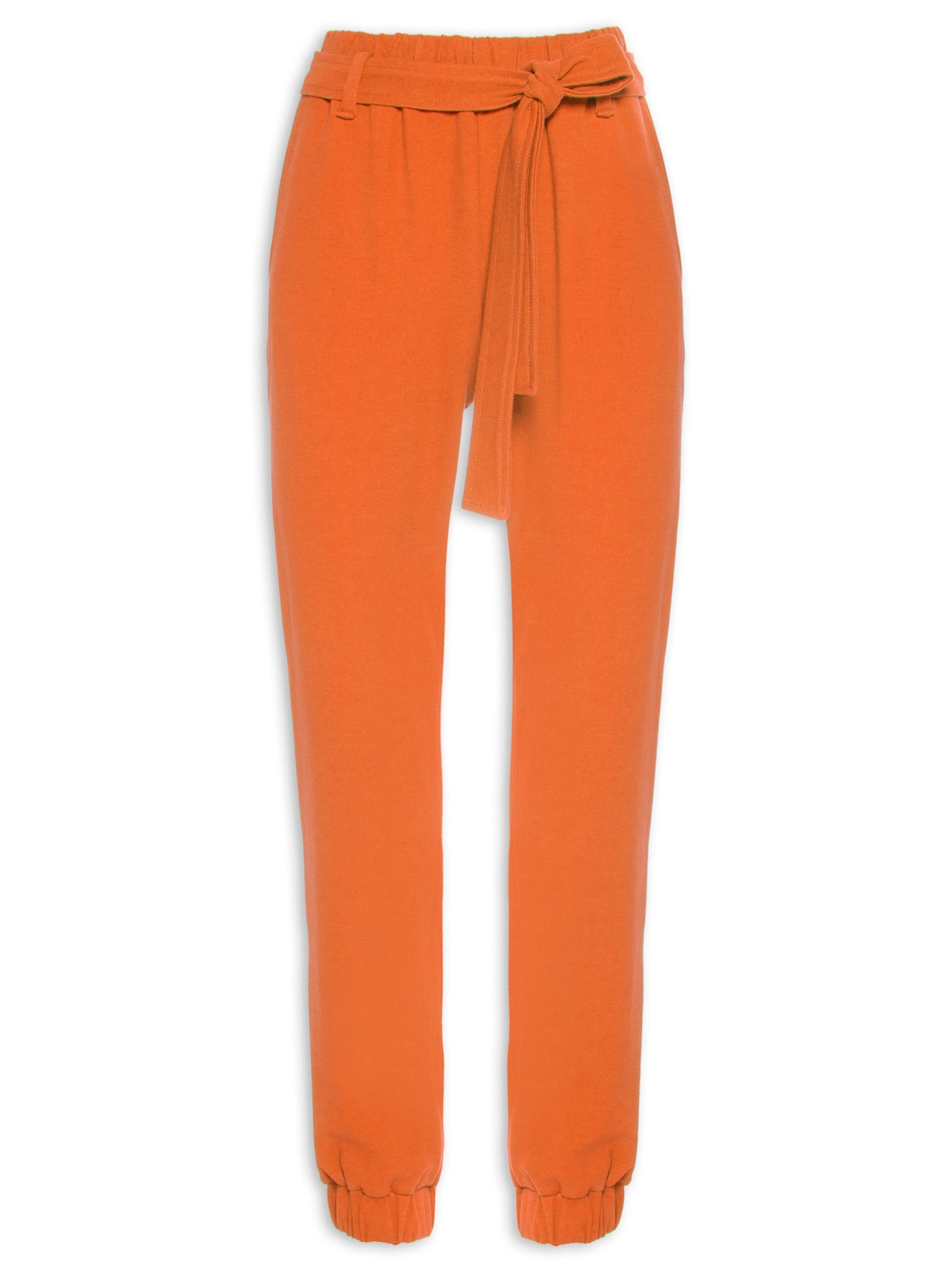 Calça Feminina Jogger Em Malha Textura - Laranja