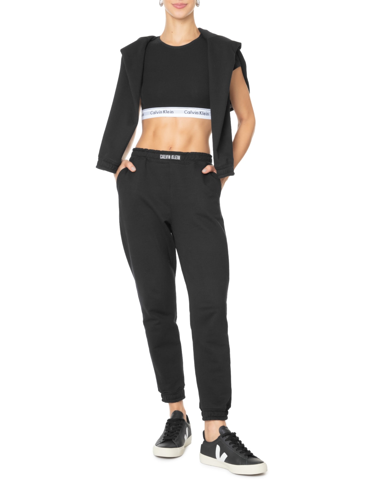 Calça Moletom Calvin Calça Calvin Klein Feminina Preta Moletom