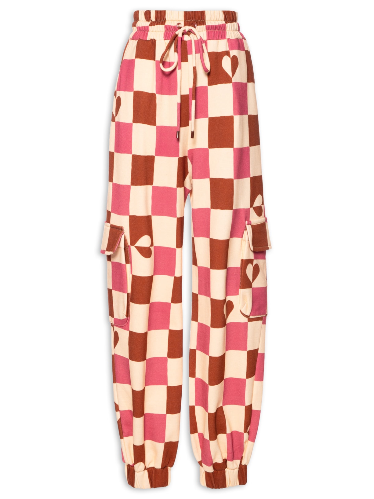 Calça Feminina Jogger Moletom Estampa Carinho - Rosa