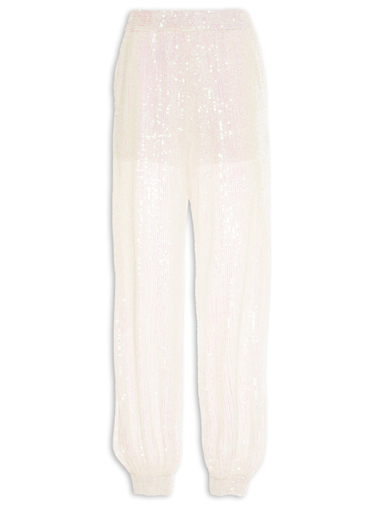 Calça Feminina Jogger Paetê Off White Dress To