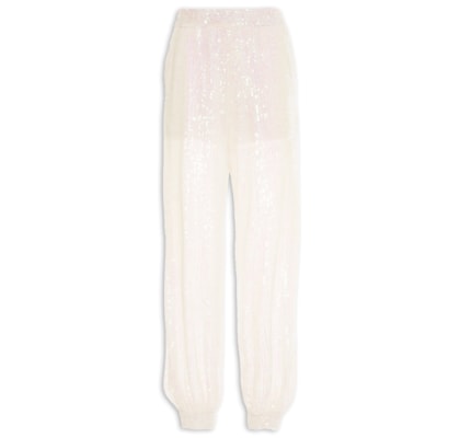 Calça Feminina Jogger Paetê - Off White