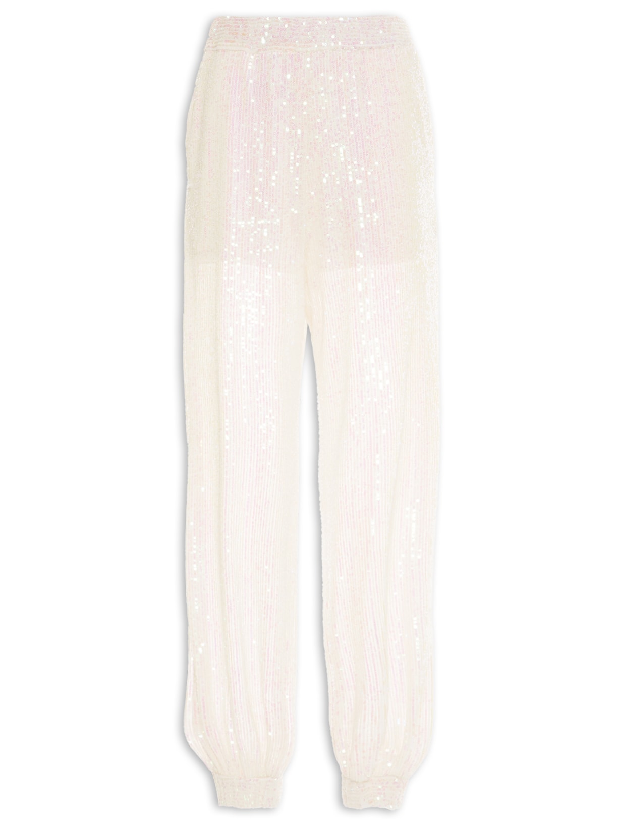 Calça Feminina Jogger Paetê - Off White