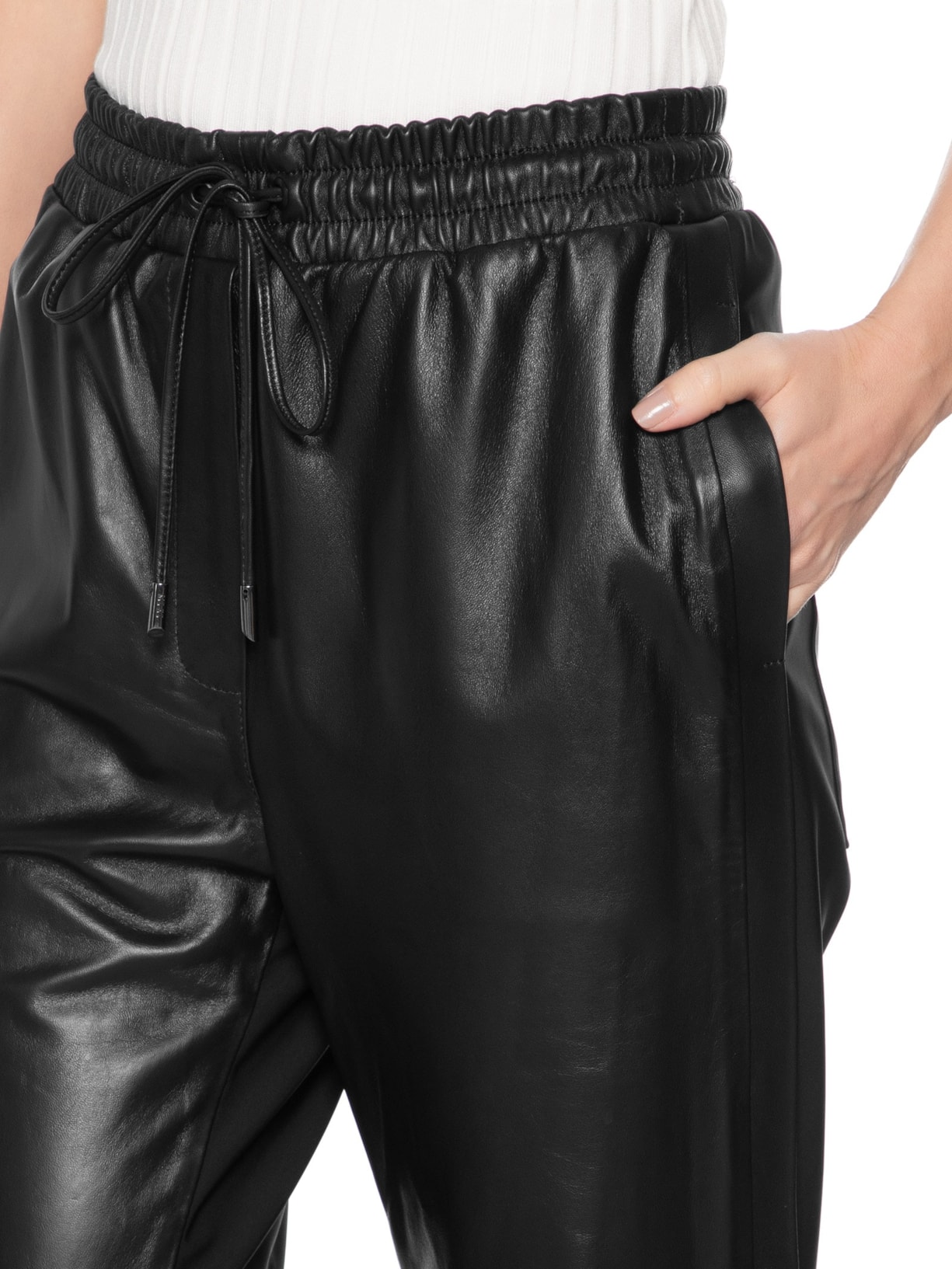 Calça Feminina Jogging Luma Couro Preto Le Lis