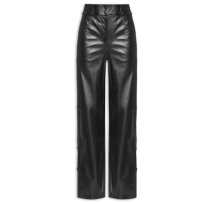 Calça Feminina Jolene Couro - Preto
