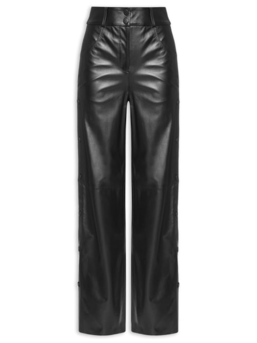 Calça Feminina Jolene Couro - Preto