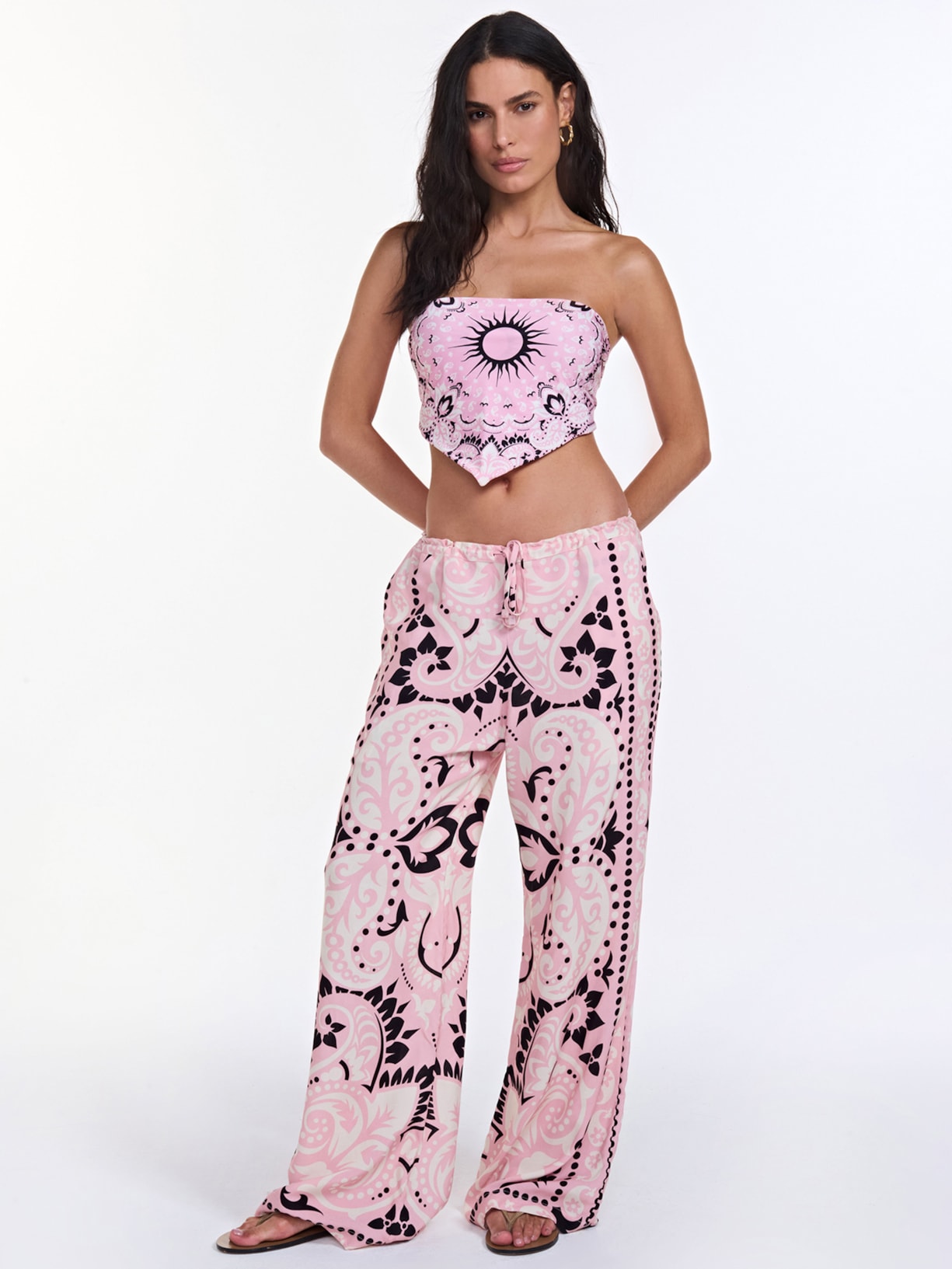 Calça Feminina Jolie Bandana Sun Rosa Triya