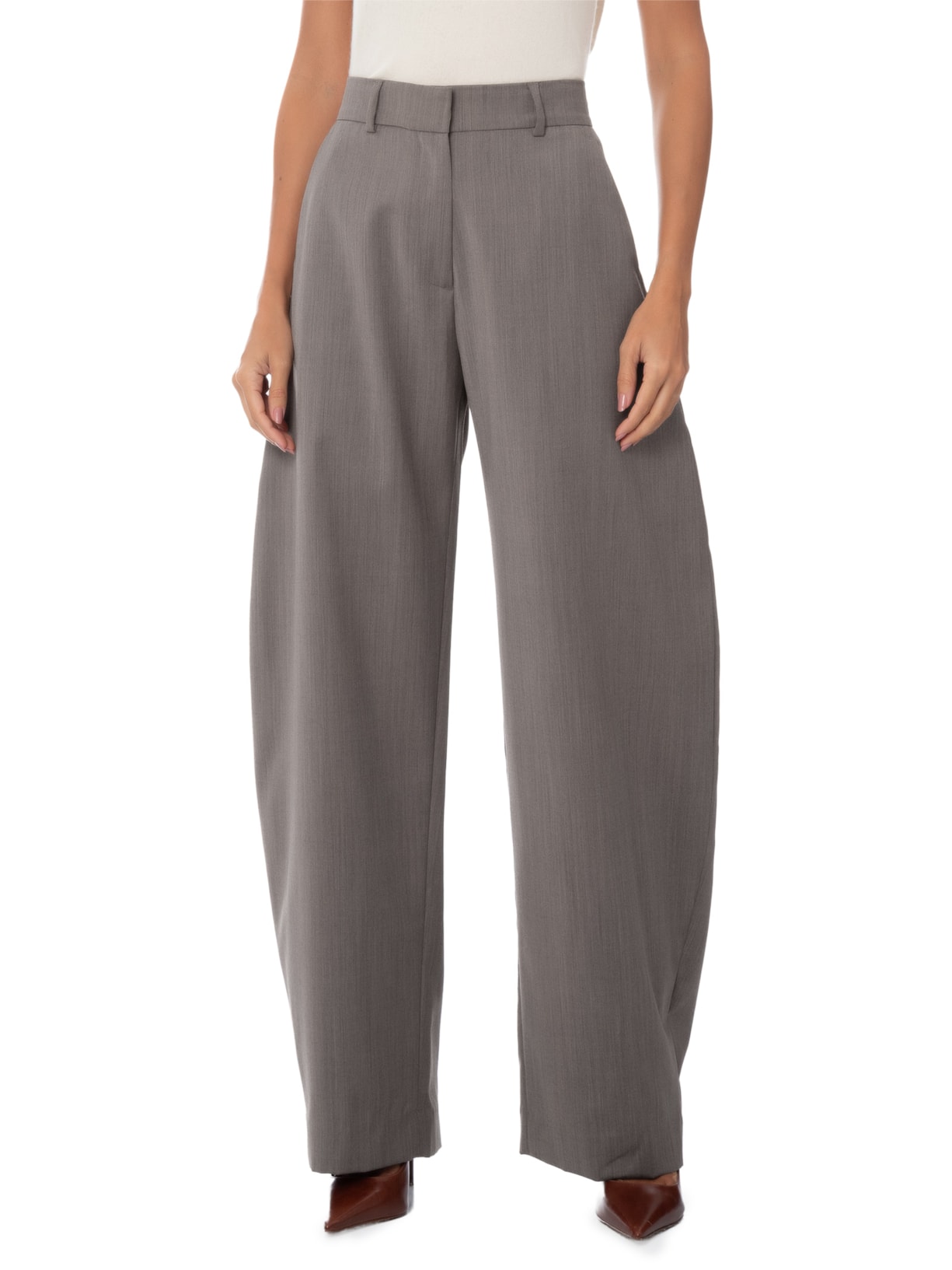 Calça Feminina Lã Marcy Marrom Andrea Bogosian
