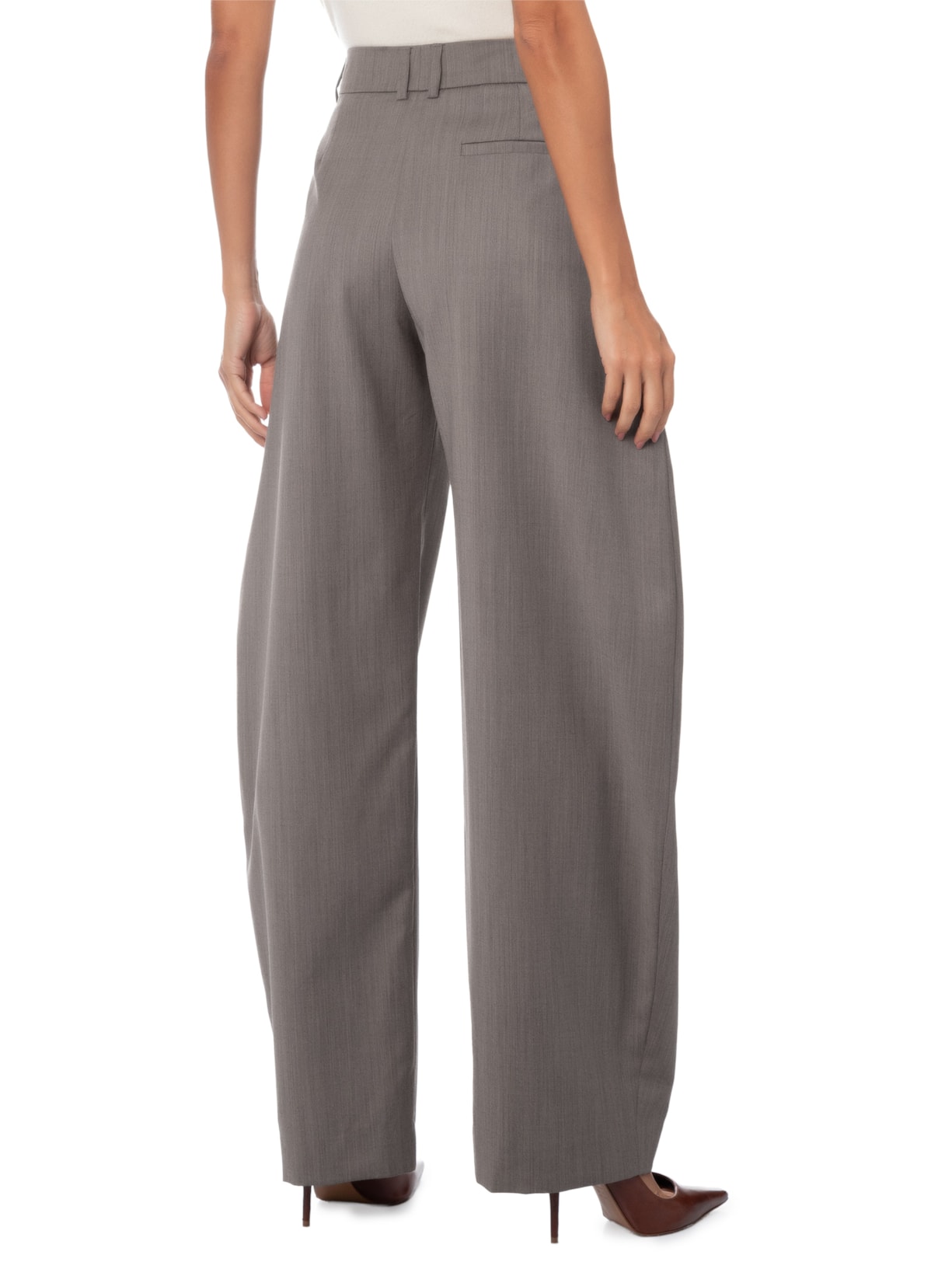 Calça Feminina Lã Marcy Marrom Andrea Bogosian