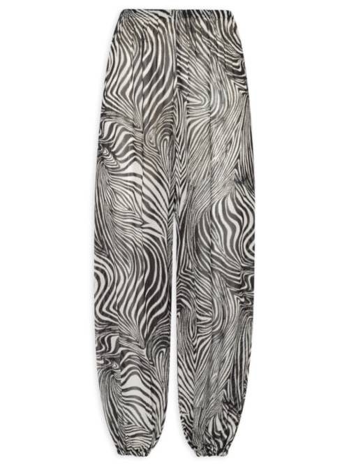 Calça Feminina Laiane Animal Print Zebra - Preto
