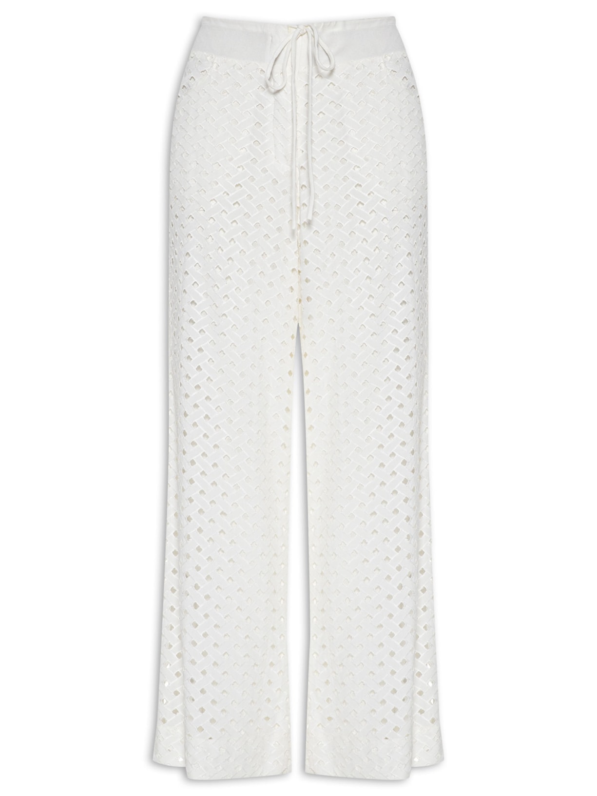 Calça Feminina Laise Cadarço Cintura - Branco