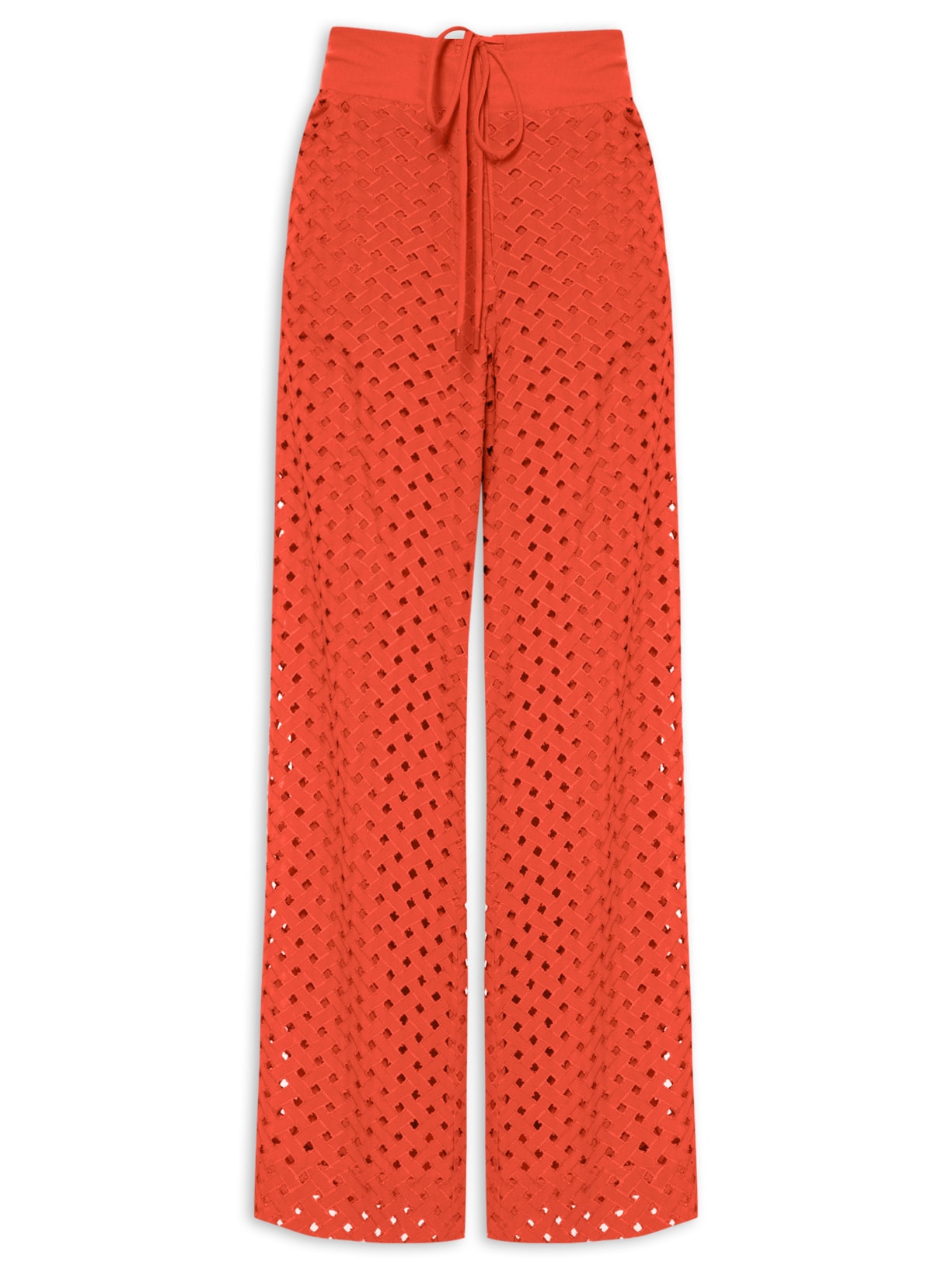 Calça Feminina Laise Cadarço Cintura - Vermelho