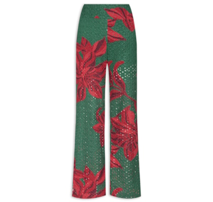 Calça Feminina Laise Estampa Botânico - Verde