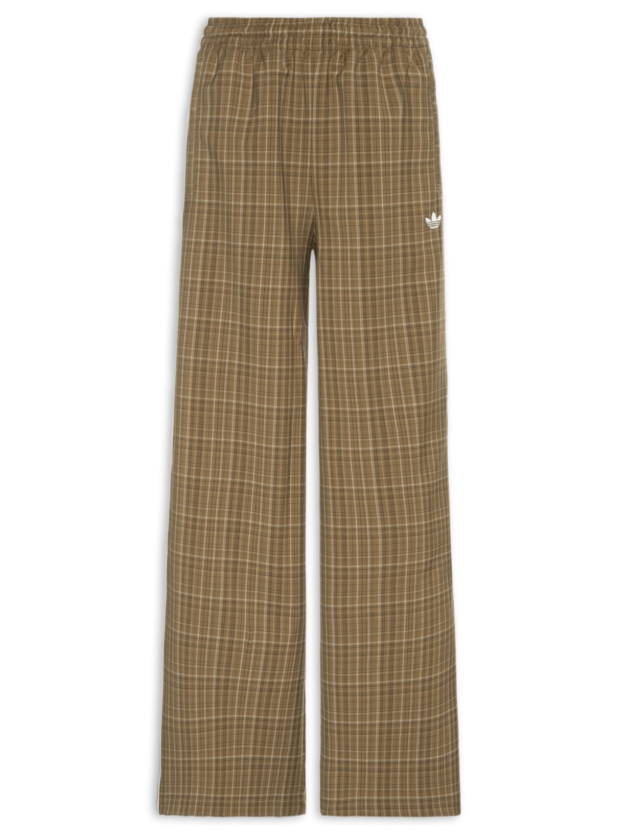 Calça Feminina Larga Xadrez As Marrom Adidas Originals